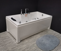 Baignoire de massage rectangulaire de luxe pour 2 personnes avec jets d'hydrothérapie, spa intelligent en acrylique pour projets hôteliers