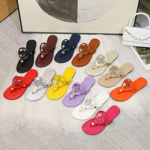 <span class=keywords><strong>Sandalias</strong></span> de Clip para Mujer, Nuevas, de Verano, Coloridas, Estilo Tory Burch, Chanclas, <span class=keywords><strong>Sandalias</strong></span> Planas, Casuales - Product Image 2