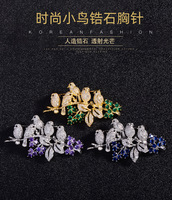 Broche Exquise XILIANGFEIZI, Broche Oiseau Haut de Gamme en Laiton et Zircon, Accessoire de Costume