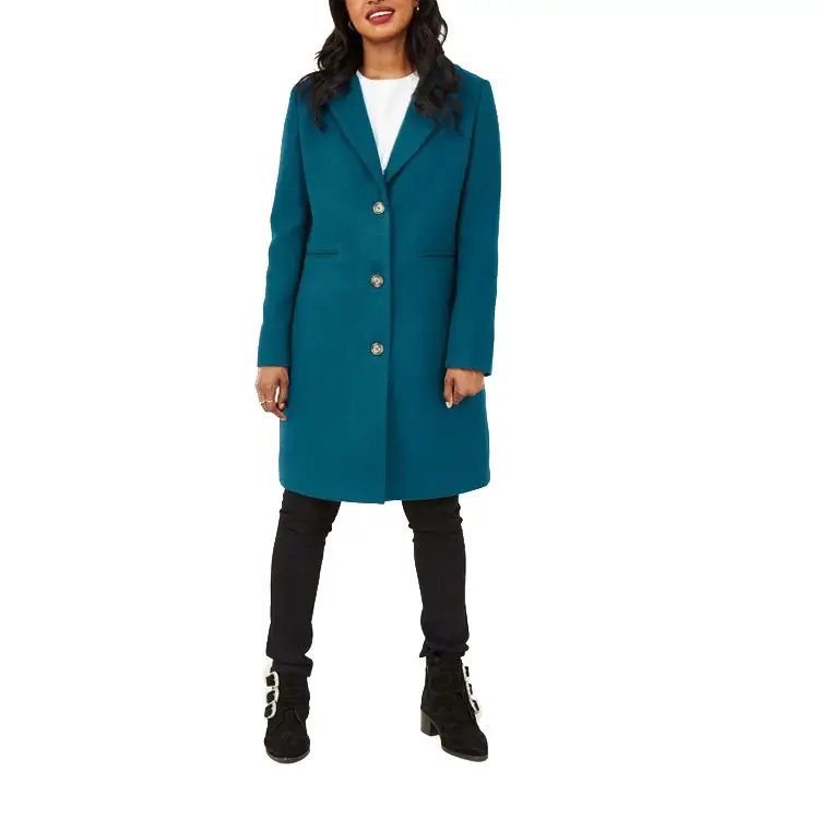 2023 Made in China klassischer dünner blaugrüner warmer Damen mantel Winter mode einfacher eleganter atmos phä rischer Damen mantel