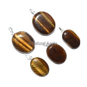 Manufacturer Gemstone Pendants : Tiger Eye Oval Healing Pendant - Product Image 1