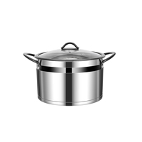 Nouvel ensemble de batterie de cuisine en acier inoxydable 11 pièces avec couvercles en verre à bords noirs, compatible avec les casseroles multi-usages