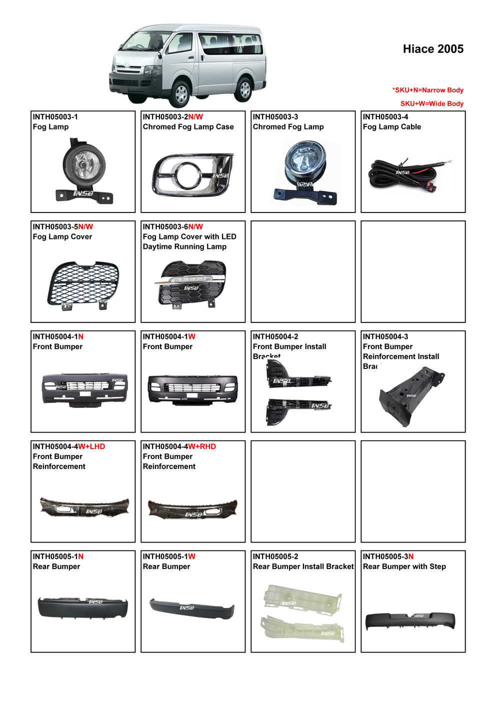 toyota hiace lowroof rear bumper