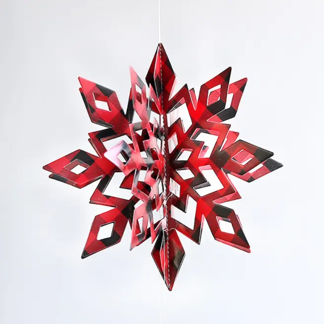 Paper material ECO Christmas snowflake piece Christmas tree ornament pendant decoration three-dimensional snowflake pendant