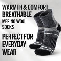 Chaussettes de randonnée et de course en laine mérinos, compression, soutien, coussin épais, chaussettes invisibles pour hommes et femmes