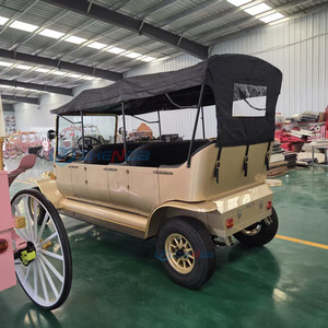 Coche Eléctrico Clásico de Alta Gama para Turismo, Vehículo Retro Dorado para Adultos, Transporte Especial - Product Image 2