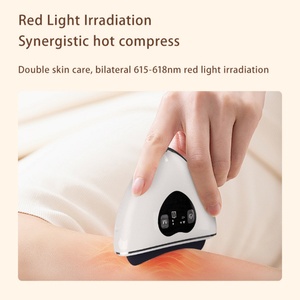 Appareil de massage électrique Gua Sha en pierre de Bian en forme de cœur, chauffant et vibrant, pour le visage et le corps - Product Image 3