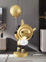Offre Spéciale bricolage décor à la maison Sculptures en fibre de verre astronaute ballon Spaceman artisanat ornements
