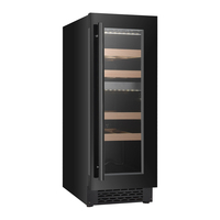 Cave à vin encastrable avec zones de compression, mini-réfrigérateur à vin 17 bouteilles, réfrigérateur à boissons électrique LED personnalisable