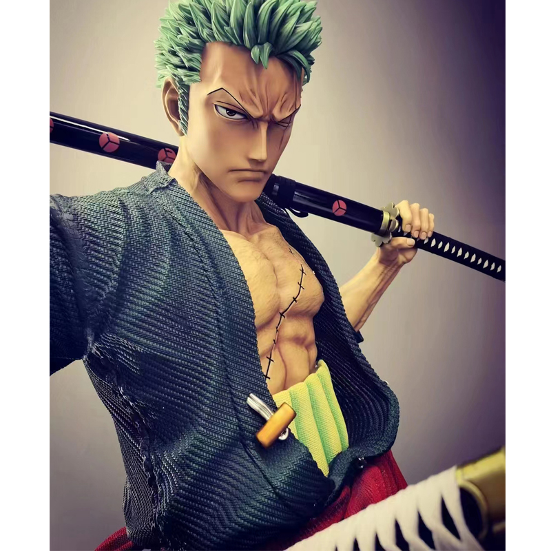 新スタイルワンピースゾロフィギュア樹脂像リアルサイズアニメ