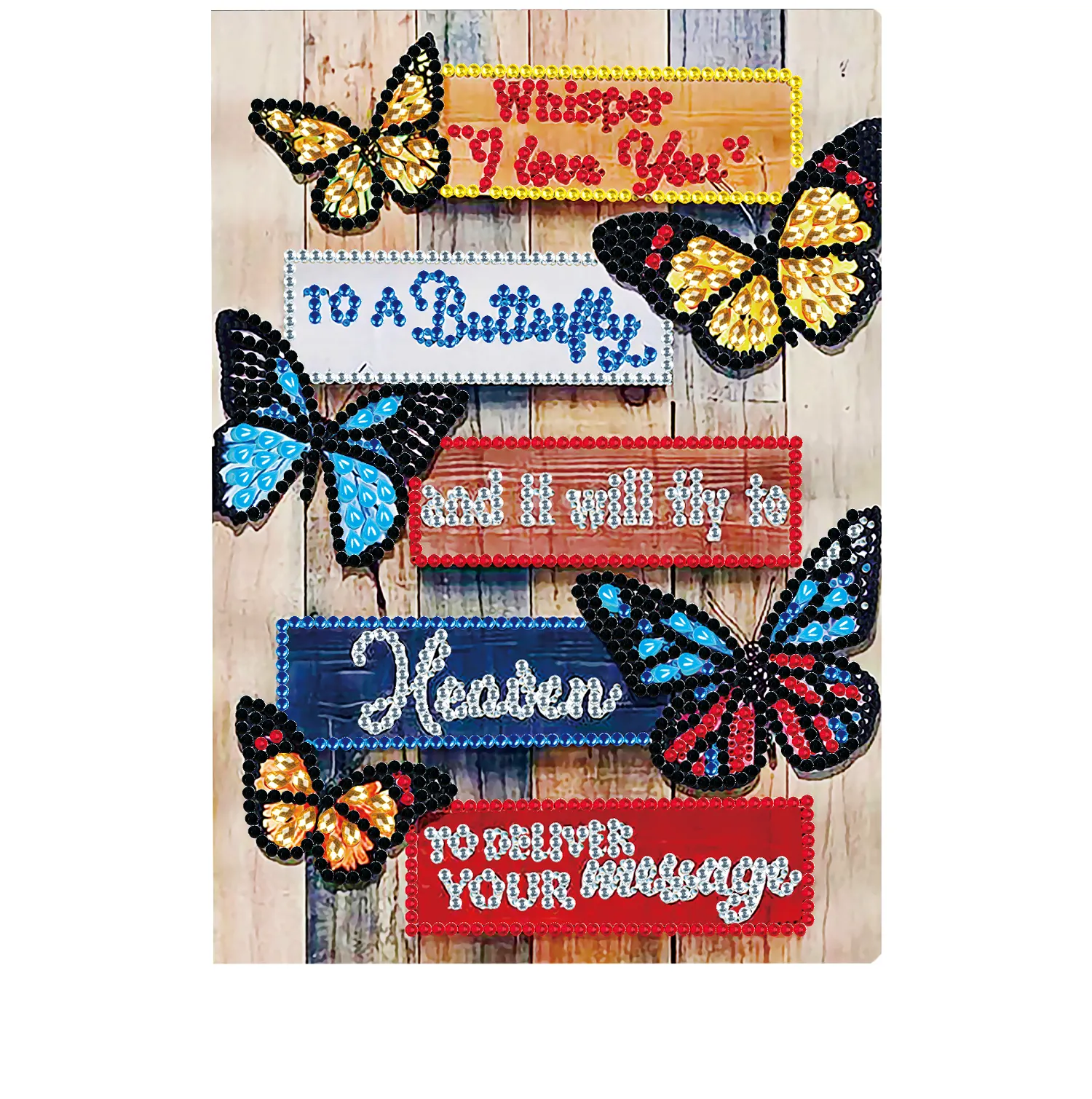 Mariposa con letras diamante pintura nuevo cuaderno niños fácil aprendizaje DIY Kit
