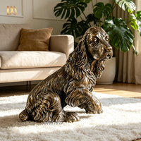 Petite statue de chien Cocker Spaniel en bronze coulé pour la décoration de la maison et du salon
