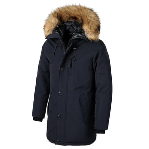 Logo personalizzato lungo <span class=keywords><strong>uomo</strong></span> piumini di <span class=keywords><strong>pelliccia</strong></span> invernale parka piumino d'anatra caldo 650 riempimento vestiti impermeabili invernali per <span class=keywords><strong>uomo</strong></span> - Product Image 1