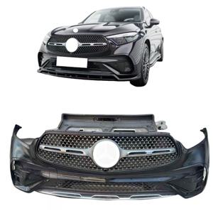 Kit avant noir <span class=keywords><strong>d</strong></span>'occasion pour Mercedes-Benz <span class=keywords><strong>GLC</strong></span> X254 2022, en ABS, comprenant calandre, phare antibrouillard et barre anti-collision, ajustement universel - Product Image 2