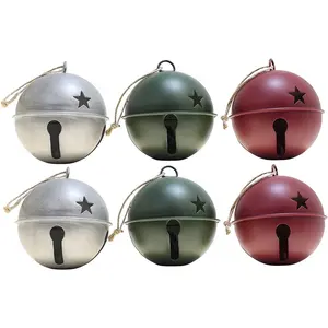 Metal Decoration Christmas Red Metal Jingle Bell Christmas Decorations 2021 Holiday Season Decoration Customized Indoor Wind CHIME 1 Color Star