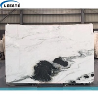 Pierre de découpe personnalisée en quartz, plancher et mur avec carrelage à veines noires, fait en marbre blanc panda naturel