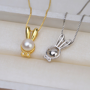 Colgante de Conejo de Plata S925 para Mujer, Colgante de Animal Xiang con Pelo de Neumático, Accesorios de Joyería de Perlas DIY, Joyería del Zodiaco 1470 - Product Image 2