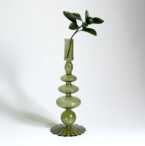 Candelabro de vidriera romántico nórdico hecho a medida candelabro de cristal verde - Product Image 1