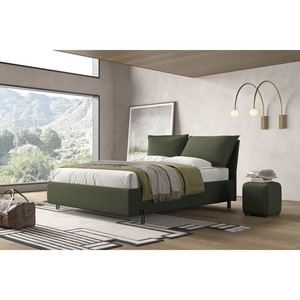 Lit double avec rangement en tissu vert forêt - Product Image 1