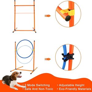 Equipo de Entrenamiento de Agilidad para Perros, Ecológico, de Plástico/PVC, para Exteriores, con Túnel, Postes, Obstáculos y Pista de Ejercicios - Product Image 5