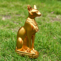 Hoyt vend la sculpture d'ornement réaliste en résine peinte à la main, représentant le dieu chat égyptien antique, Best ESB12 Pharaoh Gold Black