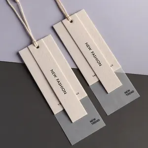 Custom Luxe Opknoping Label Met Gratis Slings Speciale Swing Papier Product Hang Tags Voor Kleding Kledingstuk
