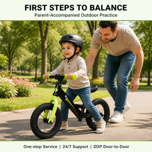 Vélo d'équilibre pour enfants à une vitesse, en alliage d'aluminium de 12 pouces, cadre rigide léger, pneus larges, siège souple - Product Image 2