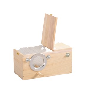 Caja de cría de pájaros rectangular de madera maciza, color natural, 12x12x19.5cm, para nido de periquitos y agapornis - Product Image 4
