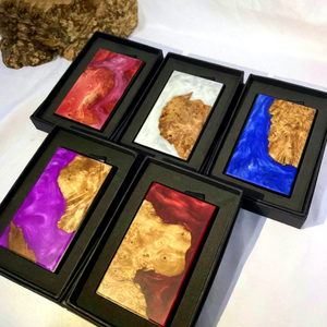 Tarjetero Cuadrado de Resina de Lujo con Diseño Grabado, Arte Folclórico Moderno, Organizador de Escritorio, Material Natural, Tradebyd Art - Product Image 1