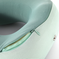 Oreiller cervical en forme de U en mousse à mémoire de forme pour le sommeil Support de tête doux Technique tricotée pour l'utilisation de voiture d'avion à domicile
