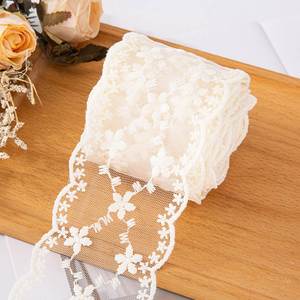 Ruban de dentelle brodé floral 3D personnalisé, romantique, 7 cm, pour mariage, fête prénuptiale, boîte cadeau, 5 yards/rouleau - Product Image 5