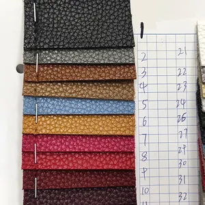 1.8MM Solid Thick Leather Dipping Backing Litchi Textured Faux Leather