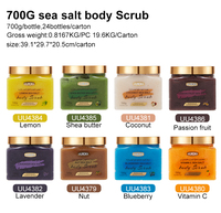 UUKKG 700g Vegan Natuurlijke Bodyscrub Formule Aloë Vera Zeezout Verhelderende Exfoliërende Hydraterende Verwijdert Donkere Vlekken