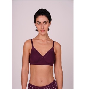 Sujetador de encaje ligeramente acolchado para mujer, estilo camiseta, acabado suave, soporte suave, cobertura completa, cómodo para uso diario, ropa interior. - Product Image 2