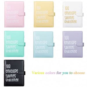 Libro de Desafío de Ahorro de 100 Sobres, Carpeta de Presupuesto de Cuero PU con Espiral A5, Cuaderno Planificador para Ahorrar Dinero - Product Image 2