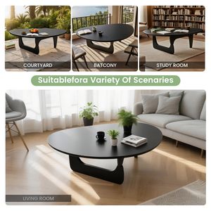 Rắn bằng gỗ hiện đại tam giác Bàn cà phê, độc đáo sôi nổi Bàn cà phê cho phòng khách, hình bầu dục giữa centry không thường xuyên trừu tượng bàn trà - Product Image 5