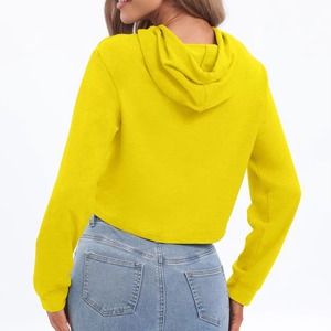 Short length cropped hoodie for adults girls customized logo printing sporty style women's <b>crop</b> <b>top</b> <b>hoodies</b> - Product Image 3