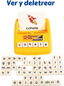 Tây Ban Nha biết chữ Wiz chính tả trò chơi-Espanol trường hợp thấp hơn 60 thẻ Flash-mầm non học ngôn ngữ Đồ chơi giáo dục - Product Image 2