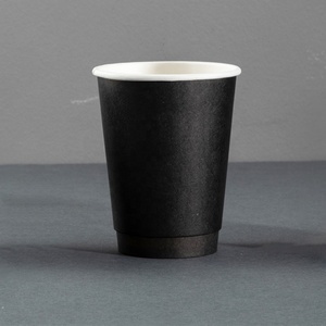 Vasos de Papel Desechables de Doble Pared con Tapa para Café, Vino, de 8oz, 12oz y 16oz, Biodegradables, con Estampado Dorado - Product Image 2