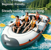 Bateau gonflable épaissi résistant à l'usure, double, multi-personnes, pour activités extérieures, bateau d'assaut surélevé pour la pêche en famille, le kayak et le rafting