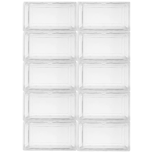Transparent Rectangle PP Detachable Stackable Eco-Friendly Front Door Shoe <b>Storage</b> <b>Box</b> - Product Image 1