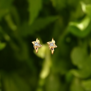 <b>Crystal</b> <b>Earrings</b> 316L Stainless Steel PVD Gold Plating Sustainable Resistant Hoop <b>Studs</b> - Product Image 3