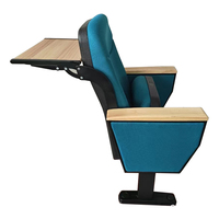Chaise de salle de conférence pliable à prix avantageux, chaise de théâtre avec tablette d'écriture, revêtement en cuir et tissu, coque en plastique, sièges de cinéma