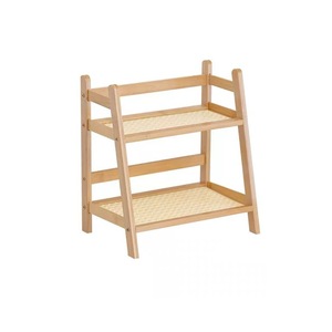 Double Layer Desktop <b>Shelf</b> Wooden Storage Organizer For Kitchen Office <b>Bedroom</b> Living Room Multifunctional Neatening Rack - Product Image 5