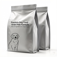 Emballage alimentaire pour animaux personnalisé avec valve et fermeture éclair, pochette à fond plat pour nourriture pour chiens, chats et animaux de compagnie, sac de 1 kg, 5 kg