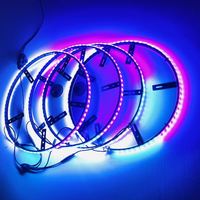 MJ Factory Offre Spéciale kit d'éclairage annulaire de lumières de roue RGB + W à quatre rangées