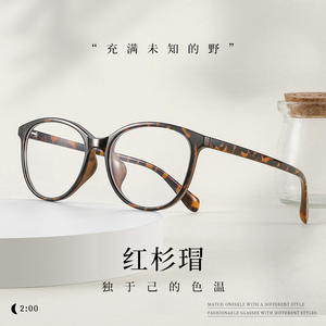 Monture de lunettes ovales rétro 9077 avec verres PC anti-lumière bleue, tendance mode unisexe, monture complète, origine Danyang - Product Image 2