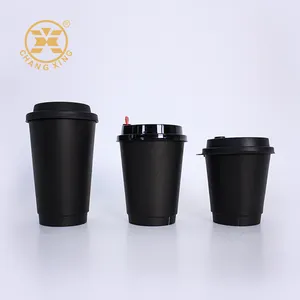 Custom Dubbele Wand Cup Biologisch Afbreekbaar 8 10Oz Koffie Papier Beker Met Logo