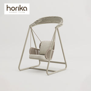 Horikaラグジュアリーガーデンロープウィービングガーデン家具卵椅子スイングキャノピーアルミフレームシングル屋外パティオスイング - Product Image 4