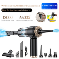 Aspirateur de voiture sans fil 19500PA 120W sans balais 4-en-1 3 vitesses LED USB-C avec fonction souffleur et pompe d'aspiration, filtre HEPA lavable pour le detailing automobile et la maison